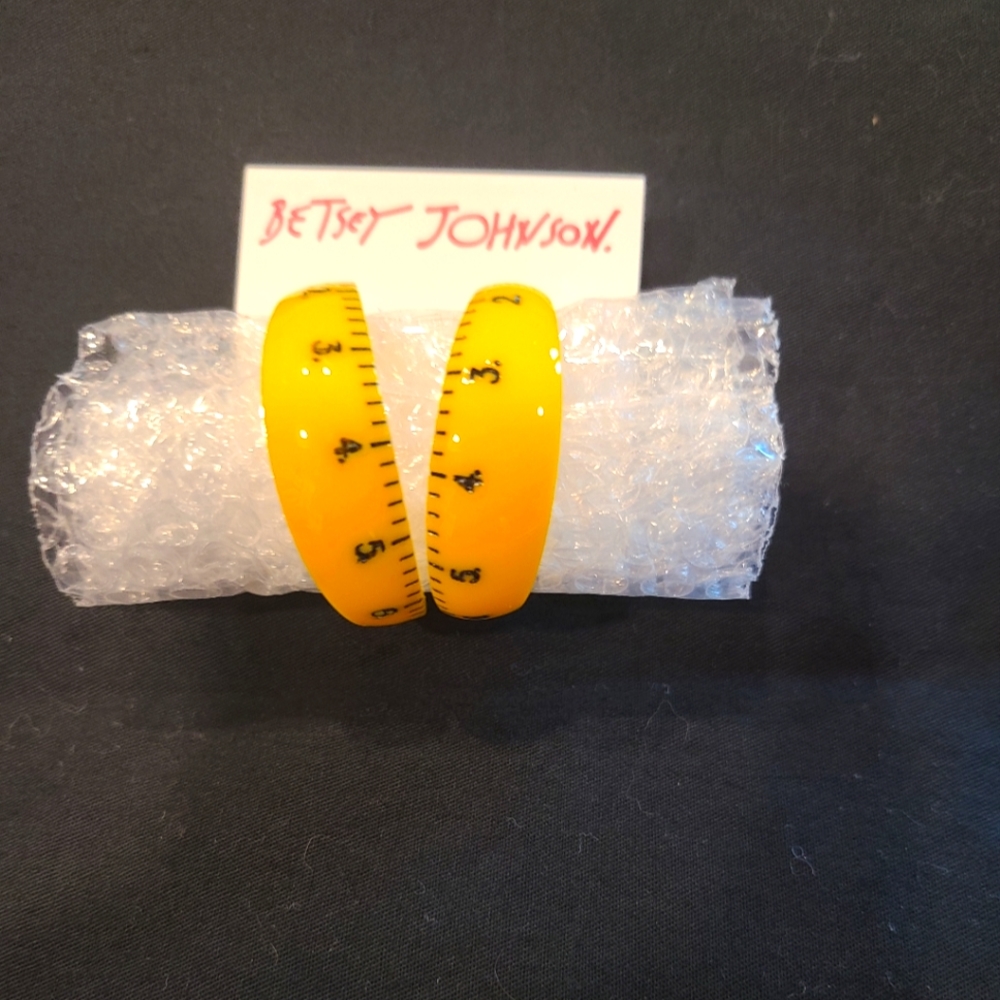 Betsey Johnson Ruler Hoop Earrings